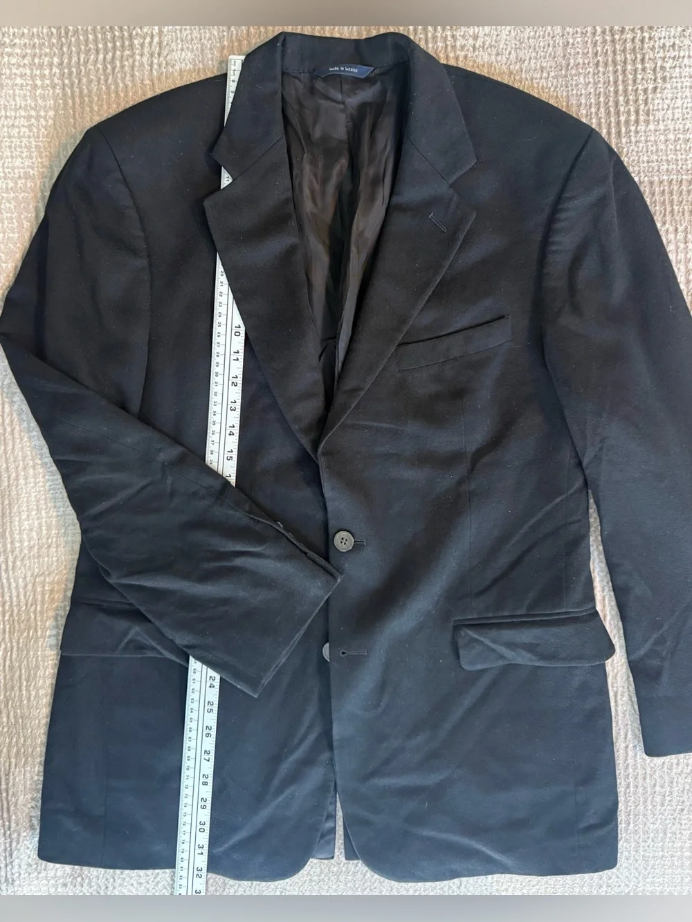 Brooks Brothers 100% Cashmere Black Sport Coat Blazer 40R 2 Button